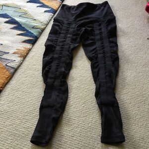 Black Women's Ruched Seam Leggings